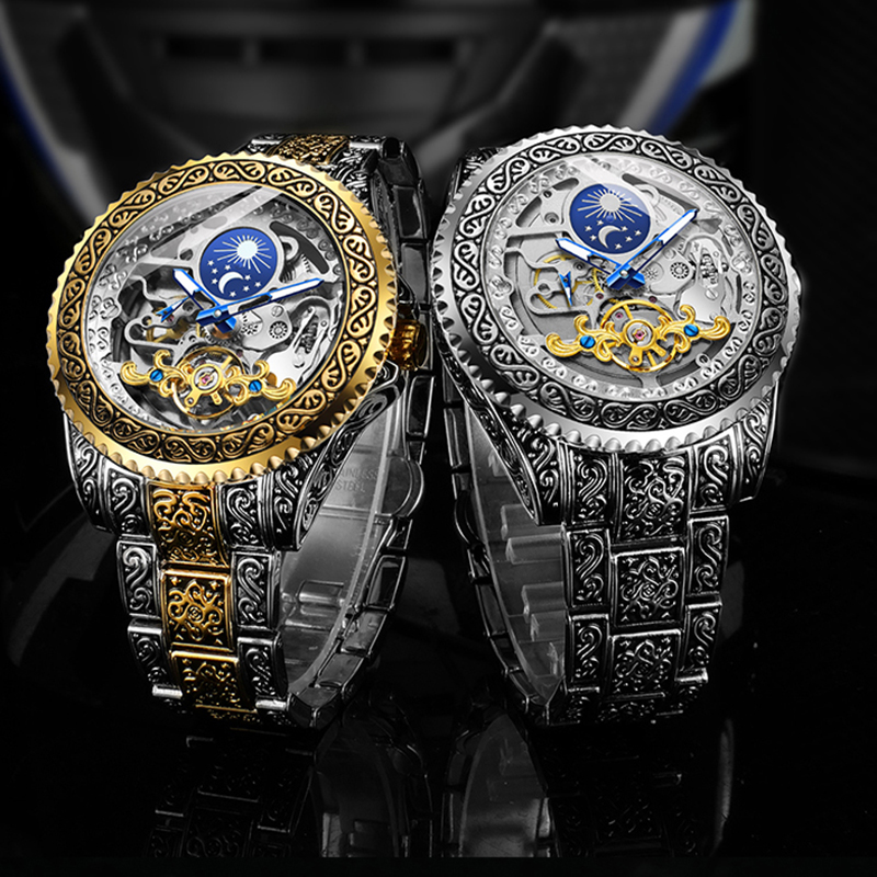 Moonphase Complication Watch - Forsining orologio da polso meccanico automatico