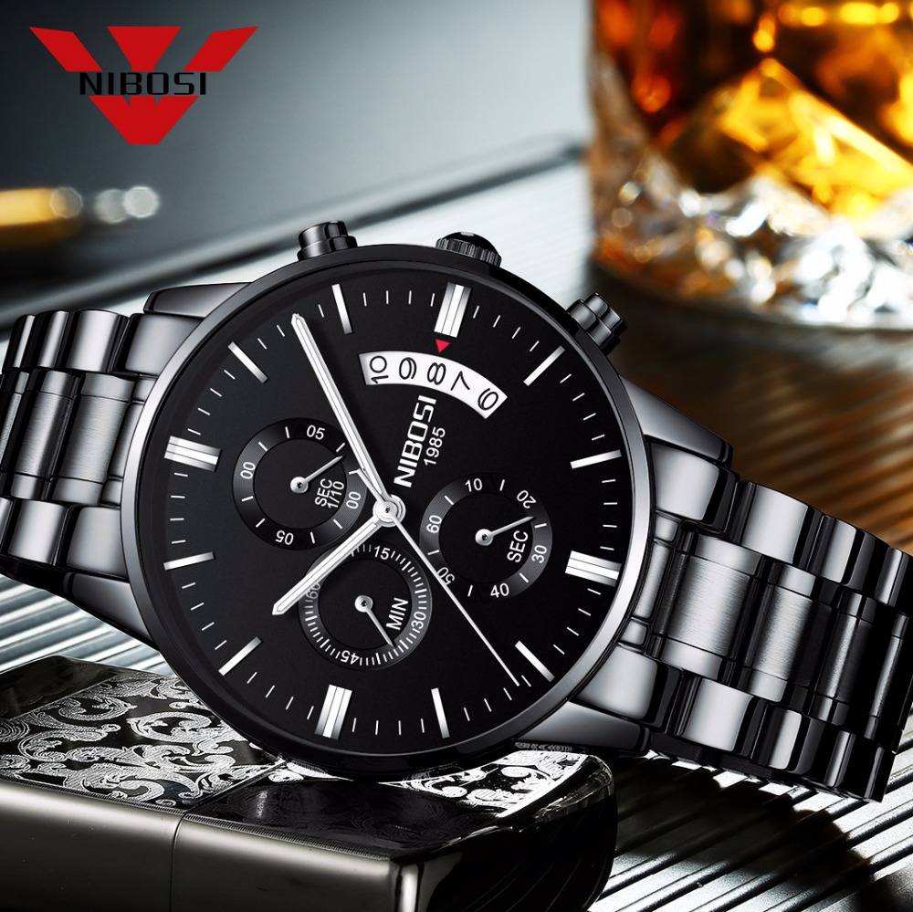 NIBOSI Orologio al quarzo nero - Luxury Watch Affordable recensione e prezzo