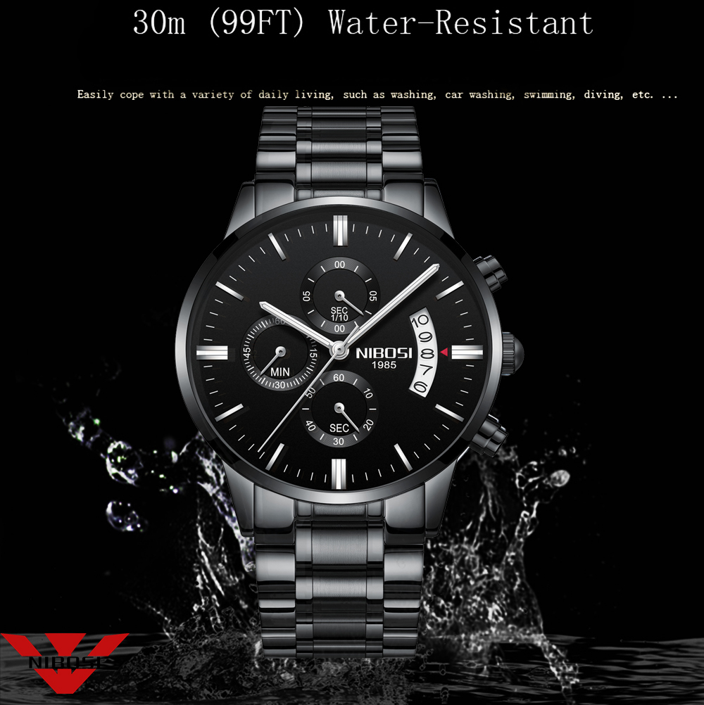NIBOSI Orologio al quarzo nero - Luxury Watch Affordable recensione e prezzo