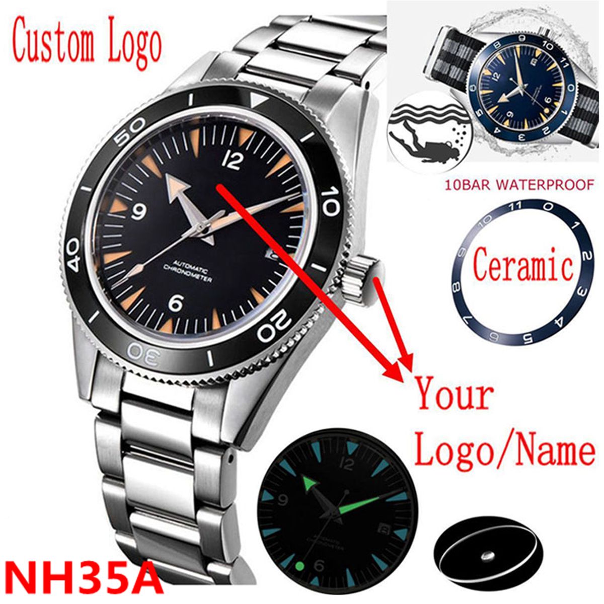 Logo personalizzato NH35 Movim - Luxury Watch Business recensione e prezzo