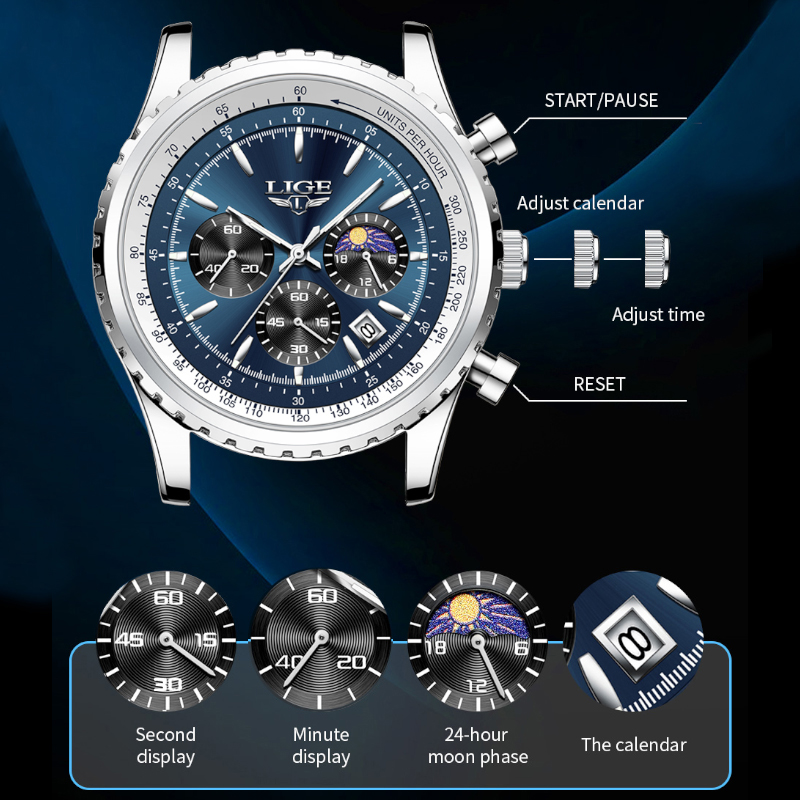 LIGE Brand Luxury Quartz Man W - Luxury Watch Affordable recensione e prezzo