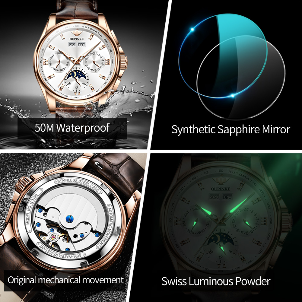 OUPINKE 3189 Orologio meccanic - Moonphase Complication Watch recensione e prezzo
