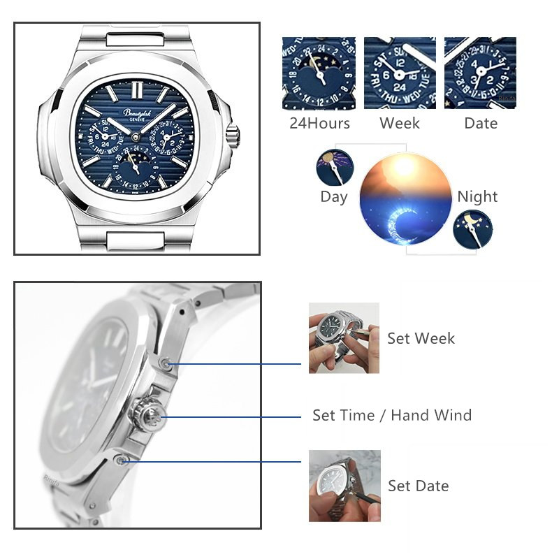 Svizzera Rinifa Orologio autom - Moonphase Complication Watch recensione e prezzo