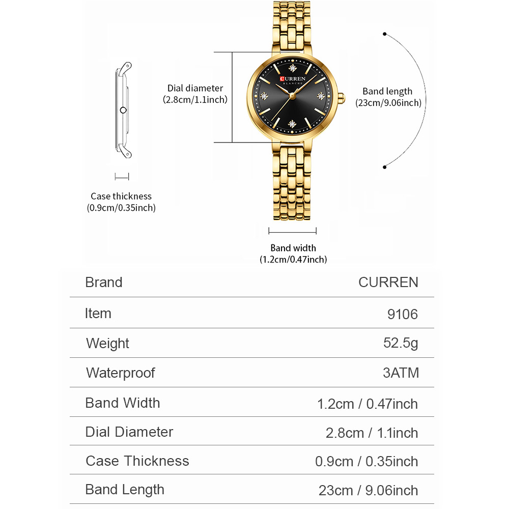 CURREN Orologio da polso sotti - Luxury Watch Gift For Her recensione e prezzo